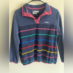 Land’s End women’s multicolor striped pullover fleece